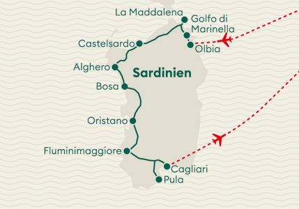 Karte Sardinien